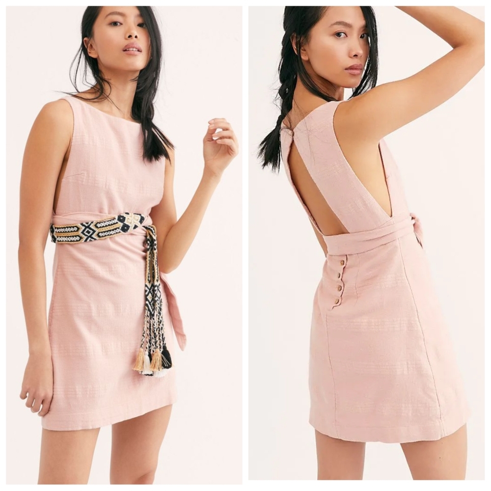 Free People Zahara Mini Dress Large Blush Pink